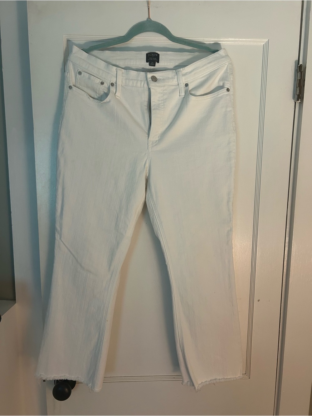 J. Crew White Straight-Leg Jeans